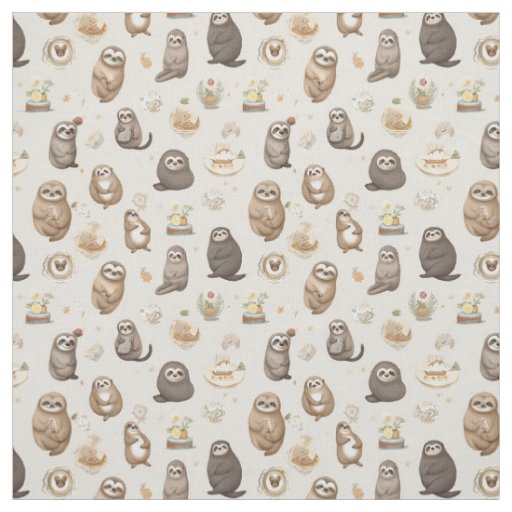 Sloth Serenity: Whimsy Sloth Fabric