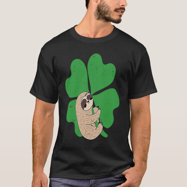 Sloth Shamrock Cute C Lazy St Patricks Day Animal  T-Shirt (Front)