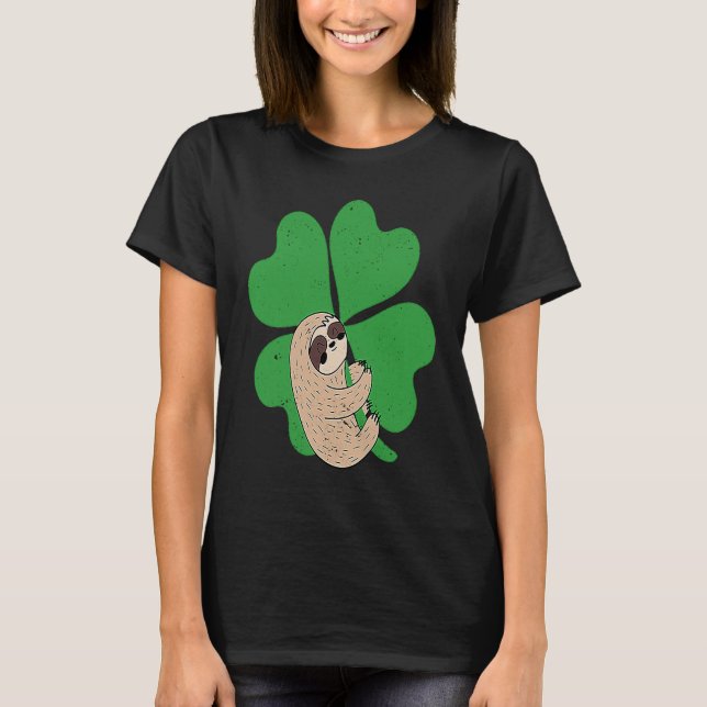 Sloth Shamrock Cute C Lazy St Patricks Day Animal  T-Shirt (Front)