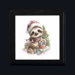 Sloth Shirt Christmas Santa Hat Gift Box<br><div class="desc">Sloth Shirt Christmas Santa Hat</div>