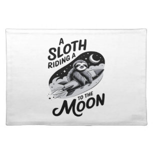 Sloth Shirt Safari Christmas Santa Cloth Placemat