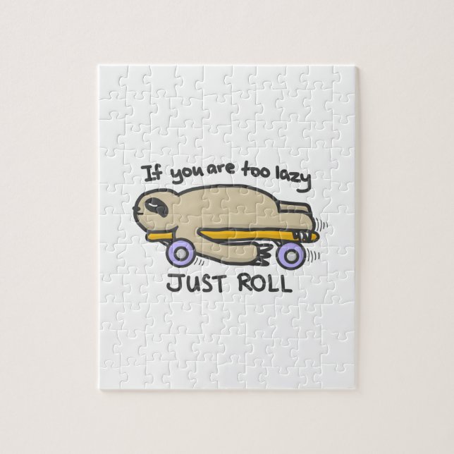 Sloth Skateboarding Jigsaw Puzzle (Vertical)