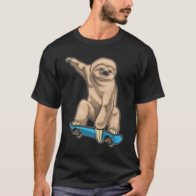 Sloth Skater Skateboard T-Shirt (Front)