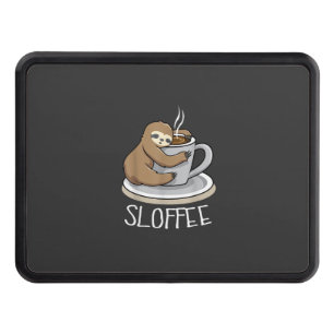 Sloth Sleep at Cup of Coffee Funny Sloth Sloffee T Hitch Cover