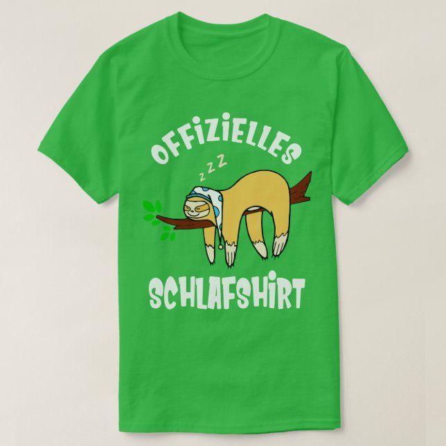 Sloth Sleep Shirt Pajamas Funny Late Riser (Design Front)