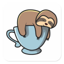 Sloth Sleeping On A Blue Coffee Mug
