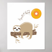 Sloth Sleeping on Music Vinyl Record Sun