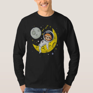 Sloth Sleeping on The Moon  Cute Astronaut Sloth T-Shirt