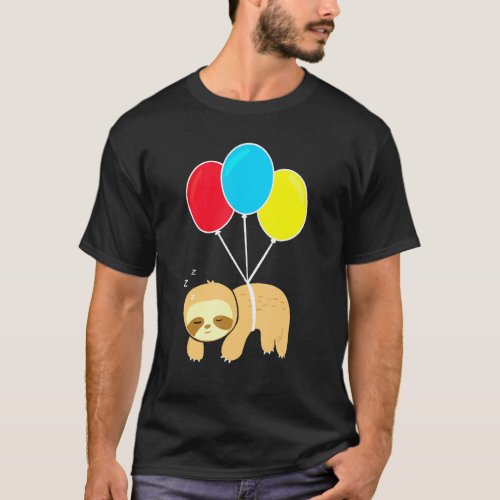 Sloth - Sleeping sloth with balloons T-Shirt