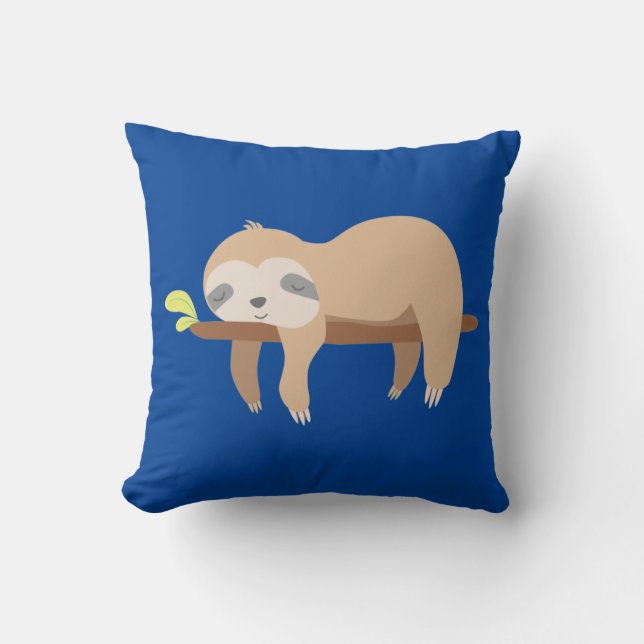 sloth sleeping throw pillow (Front)