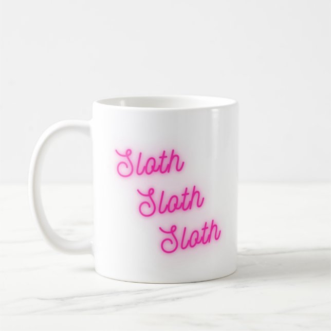 SLOTH SLOTH SLOTH COFFEE MUG (Left)