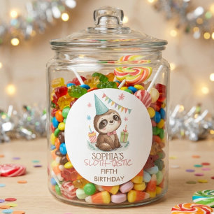 Sloth sloth-tastic kids birthday classic round sticker