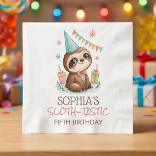 Sloth sloth-tastic kids birthday napkins