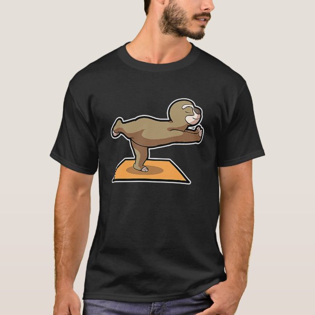 Sloth Sloth Yoga Poses Sports Gymnastics Ohm Heart T-Shirt (Front)