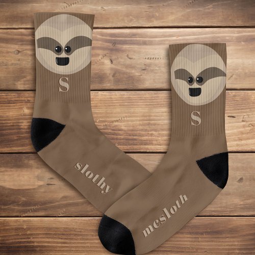 Sloth Slothy McSloth Name Funny Cartoon Animal Socks