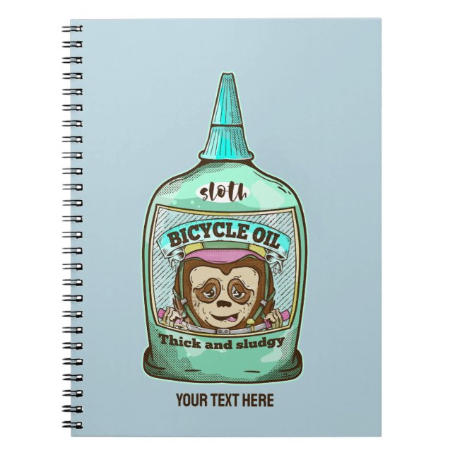 Sloth Slow bicycle oil Notebook (Front)