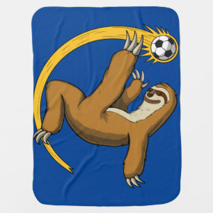 Sloth Soccer Player Baby Blanket