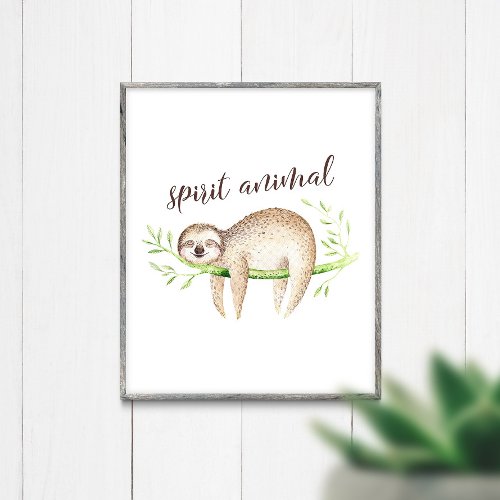 Sloth Spirit Animal Poster