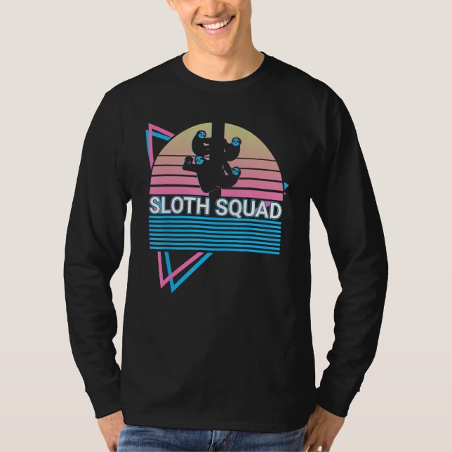 Sloth Squad Sloth Squad Sloth Lover Retro T-Shirt (Front)