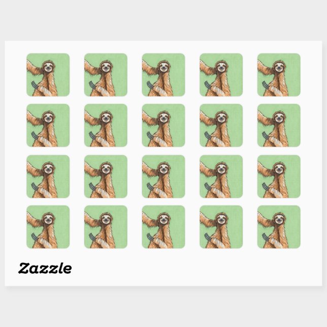 Sloth Square Sticker (Sheet)