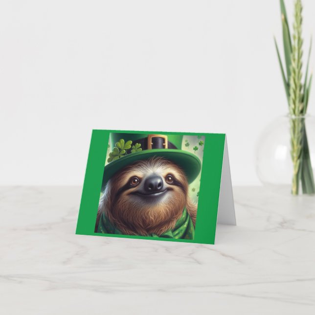 Sloth St Paddys Day Card (Front)
