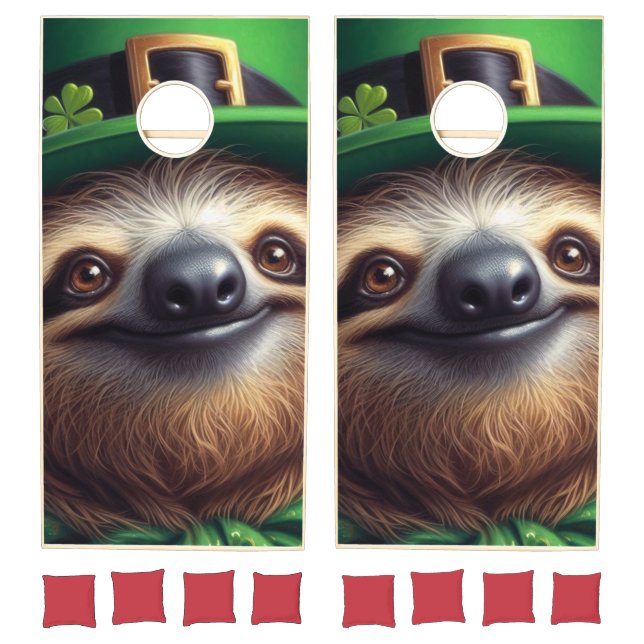Sloth St Paddys Day Cornhole Set (Set)