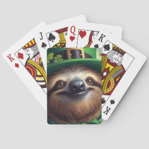Sloth St Paddys Day Poker Cards