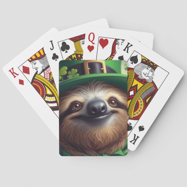 Sloth St Paddys Day Poker Cards (Back)