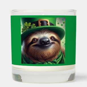 Sloth St Paddys Day Scented Candle