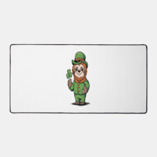 Sloth St Patrick's Day Irish Lucky Desk Mat