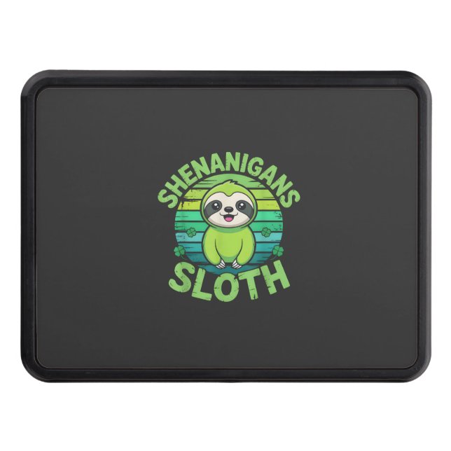 Sloth St Patricks Day Sloth Shenanigans Cute Anima Hitch Cover (Front)