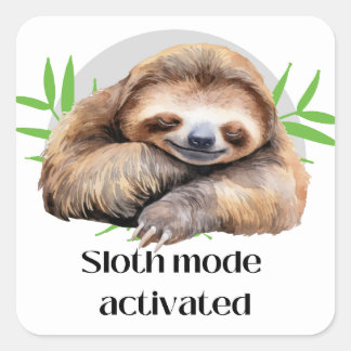Sloth stickers square