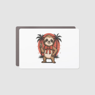 Sloth Summer Beach Rocking Car Magnet