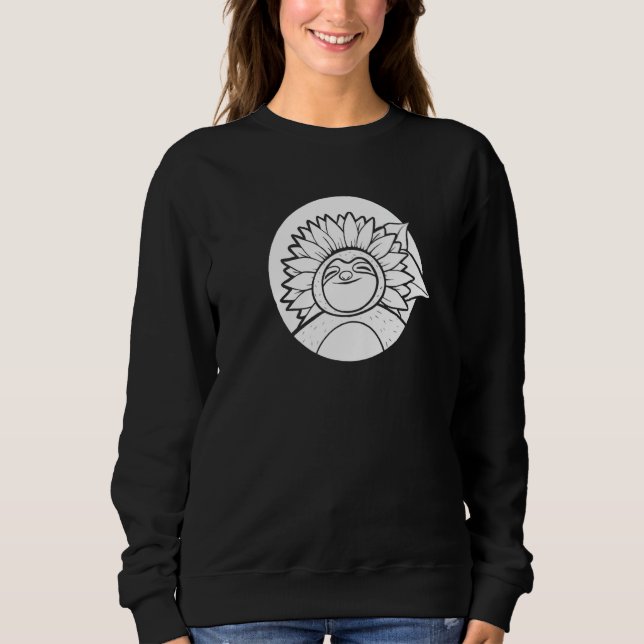 Sloth Sunflower Wildlife Animal  Sloth Sweatshirt (Front)
