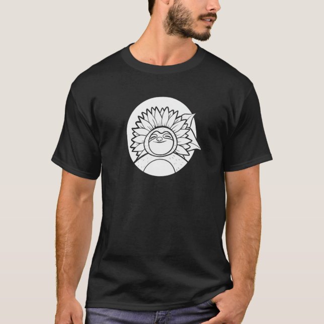 Sloth Sunflower Wildlife Animal  Sloth T-Shirt (Front)