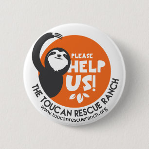 Sloth Support Badge Pinback Button