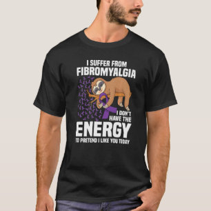 Sloth Support Purple Ribbon Warrior Fibromyalgia A T-Shirt