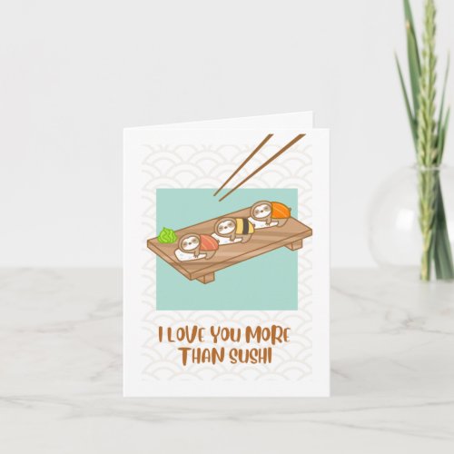 Sloth Sushi Anniversary Card