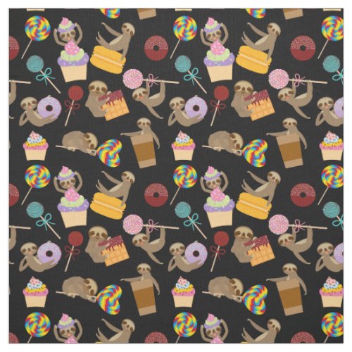 Sloth Sweet Treats Pattern Fabric