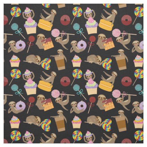 Sloth Sweet Treats Pattern Fabric
