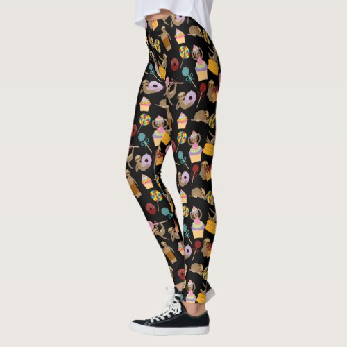 Sloth Sweet Treats Pattern Leggings