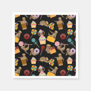 Sloth Sweet Treats Pattern Napkins