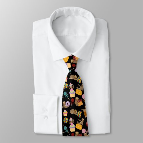 Sloth Sweet Treats Pattern Neck Tie