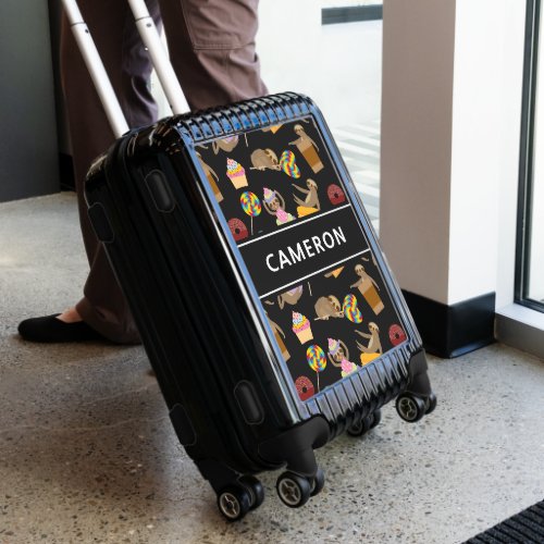 Sloth Sweet Treats Pattern  Personalize Luggage