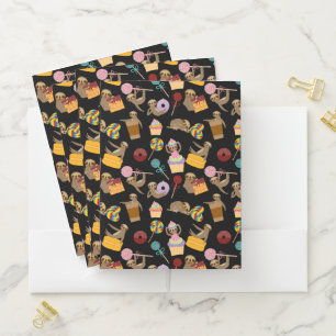 Sloth Sweet Treats Pattern Pocket Folder
