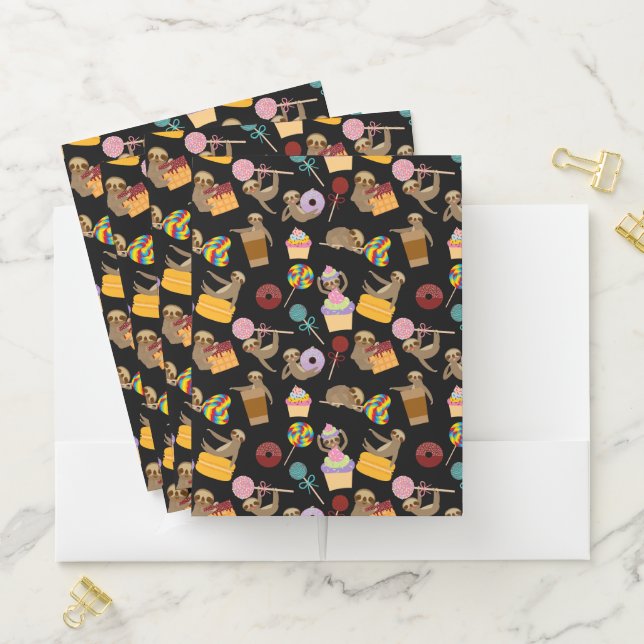 Sloth Sweet Treats Pattern Pocket Folder (In Situ)