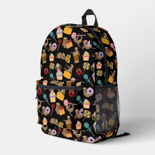 Sloth Sweet Treats Pattern Printed Backpack