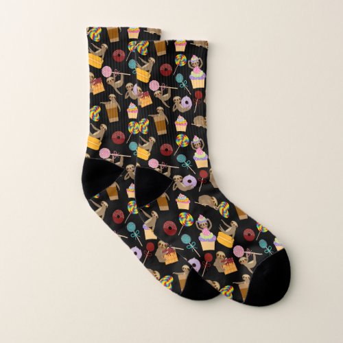 Sloth Sweet Treats Pattern Socks