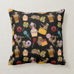 Sloth Sweet Treats Pattern Throw Pillow