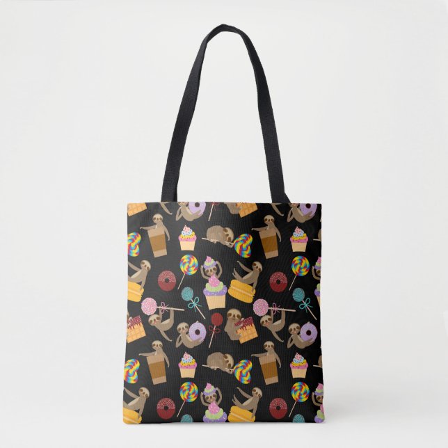 Sloth Sweet Treats Pattern Tote Bag (Front)